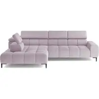 Domo DomoHome Canapé d'angle PLAZA-L Tissu SOLAR Canapé d'angle avec dossier confortable et moelleux / Méridienne gauche / Style industriel / Forme en L à gauche | 300x99x216 cm | PULVERPINKLE