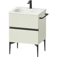 Duravit Sivida Meuble sous-lavabo, 2 tiroirs, poignée encastrée noir diamant mat, 610x477x592mm, pour Sivida, SV46500BDHH0000