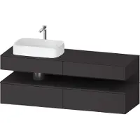 Duravit Collection One Meuble sous-vasque sur console, 2 tiroirs, 2 coulissants, découpe à gauche, 1600x550x600mm, niche graphite super mate, QA4777080800000