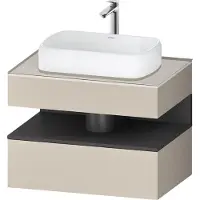 Duravit Collection One Meuble sous-vasque sur console, 1 tiroir, 1 tiroir, découpe au centre, 800x550x600mm, niche graphite mat, QA4730049830010