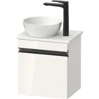 Duravit Sivida Meuble sous-lavabo sur console, charnières à gauche, poignée-barre noir diamant mat, 400x325x440mm, SV4656LBD220000