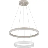 Globo Suspension LED, anneaux, couleur sable, réglable en hauteur, Ø 50 cm