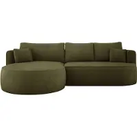 Domo DomoHome - FIORE - Canapé d'angle convertible moderne avec fonction sommeil, ressorts ondulés, espace de rangement caché et 5 coussins, idéal pour les salons élégants GAUCHE 284x183x82 cm Memphis 11