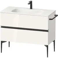 Duravit Sivida Meuble sous-lavabo, 2 tiroirs, poignée encastrée noir diamant mat, 1010x477x592mm, pour Sivida, SV46520BD220000