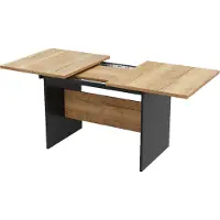 Youjia Table de salle à manger extensible, convient pour 4-6 personnes, veines du bois Table de salle à manger rectangulaire, Table de salle à manger extensible naturelle de style minimaliste,