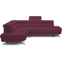 Domo CANAPE OTIS en L, fonction sommeil, appuie-têtes réglables, en tissu AURORA, coussins de dossier amovibles, indépendant, GAUCHE 276x218x97 cm Purple