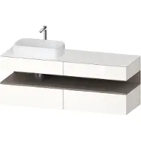 Duravit Collection One Meuble sous-vasque sur console, 2 tiroirs, 2 coulissants, découpe à gauche, 1600x550x600mm, niche basalte mat, QA4777043220000