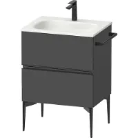 Duravit Sivida Meuble sous-lavabo, 2 tiroirs, poignée encastrée noir diamant mat, 610x477x592mm, pour Sivida, SV46500BD490000