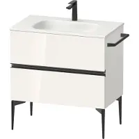 Duravit Sivida Meuble sous-lavabo, 2 tiroirs, poignée encastrée noir diamant mat, 810x477x592mm, pour Sivida, SV46510BD220000