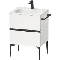 Duravit Sivida Meuble sous-lavabo, 2 tiroirs, poignée encastrée noir diamant mat, 610x477x592mm, pour Sivida, SV46500BD180000