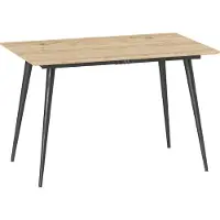 Youjia Table de cuisine extensible 120/160 x 75 cm pour 6-8 personnes, table de salle à manger moderne avec pieds en acier, naturel