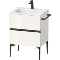 Duravit Sivida Meuble sous-lavabo, 2 tiroirs, poignée encastrée noir diamant mat, 610x477x592mm, pour Sivida, SV46500BD220000