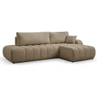 Domo Canapé d'angle avec fonction de couchage BALOO - Design moderne | Grande fonctionnalité | Assise confortable | Matériaux durables | Montage facile | Couleur marron | Droite