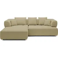 Domo DomoHome Avangarde Canapé d'angle Canapé d'angle moderne avec profondeur d'assise réglable Tissu Aragon hydrofuge et rembourrage de qualité supérieure Disposition gauche 182x285x86cm jaune