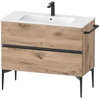Duravit Sivida Meuble sous-lavabo, 2 tiroirs, poignée encastrée noir diamant mat, 1010x477x591mm, pour ME by Starck, SV46450BD550000
