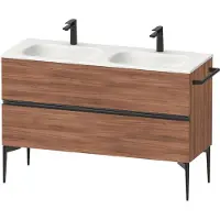 Duravit Sivida Meuble sous-lavabo, 2 tiroirs, poignée noire diamantée mate, 1280x477x592mm, pour Sivida, SV46540BD790000