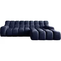 Domo DomoHome- Campile Big Canapé d'angle avec fonction sommeil Canapé 85x288x119 cm, Canapé moderne Canapé d'angle Salon Meubles Assise extensible Canapé L forme droite | Eden 16 | Bleu
