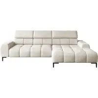 Domo DomoHome Canapé d'angle PLAZA-MINI Tissu SOLAR Canapé d'angle avec dossier confortable et moelleux / Longchair à droite / Style industriel / Forme en L droite | 270x99x177 cm | ESCHE