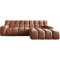 Domo DomoHome- Campile Big Canapé d'angle avec fonction sommeil Canapé 85x288x119 cm, Canapé moderne Canapé d'angle Salon Meubles Assise extensible Canapé L forme droite | Eden 10 | Marron