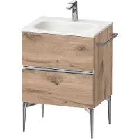 Duravit Sivida bâti-support pour lavabo, 2 tiroirs, poignée profilée chromée, 610x477x592mm, pour Sivida, SV4650010550000