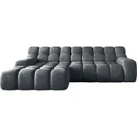 Domo DomoHome- Campile Big Canapé d'angle avec fonction sommeil Canapé 85x288x119 cm, Canapé moderne Canapé d'angle Salon Meubles Assise extensible Canapé L forme gauche | Eden 20 | Graphite