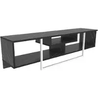 Skye Decor , Asal 150 - Noir, Blanc, Meuble TV, Noir, PANNEAUX DE PARTICULES 100 % MELAMINÉES, 150 x 35,2 x 40 cm
