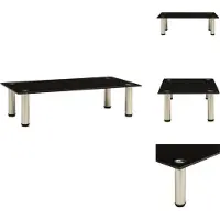 vidaXL Table TV 60x35x17 cm Noir Verre dur - Meuble TV