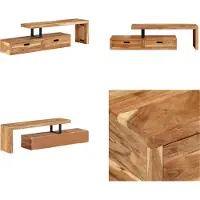 vidaXL Armoire TV en bois massif d'acacia - Armoire TV - Meubles TV - Supports TV