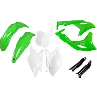 Ufo PLAST Kit d'habillage Pour modèles Kawasaki A OEM, vert, blanc