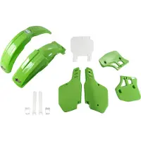 Ufo PLAST Kit d'habillage Pour modèles Kawasaki A OEM, vert, blanc