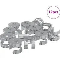 Syfax Écrous à Verrou à Came 12 pcs Argenté 12 x 10 mm Métал