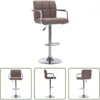 The Living Store Tabouret de bar en tissu taupe