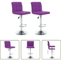 The Living Store Tabouret de bar 2 pcs. Simili cuir violet