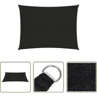 The Living Store – Voile d'ombrage 160 g/m² noir 2 x 3 m HDPE