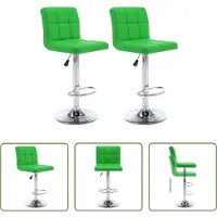 The Living Store Tabouret de bar 2 pcs. Simili cuir vert