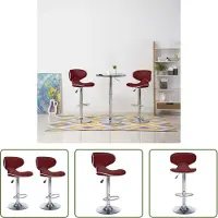 The Living Store Tabouret de bar 2 pcs. Simili cuir rouge vin