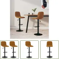 The Living Store Tabouret de bar 2 pcs. Velours marron
