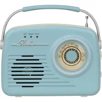 Setty Radio Retro 50's Haut-parleur portable sans fil Bluetooth Radio rétro vintage comme décoration de cuisine Bleu