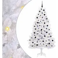 Syfax Sapin de Noël Artificiel à Branches Articulées Blanc 210 cm