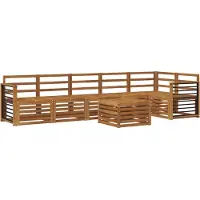 vidaXL Ensemble de salon de jardin , 7 pièces, en polyester naturel