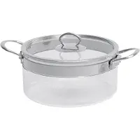 Mastrad Casserole en verre Ø24cm 5l avec couvercle en verre