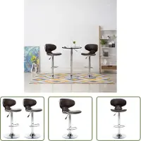 The Living Store Tabouret de bar 2 pcs. Simili cuir marron