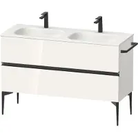 Duravit Sivida Meuble sous-lavabo, 2 tiroirs, poignée noire diamantée mate, 1280x477x592mm, pour Sivida, SV46540BD220000