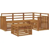 vidaXL Ensemble de canapés d'extérieur 5 pièces Naturel