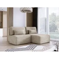 Domo DomoHome Canapé d'angle TILIA 213x158x95cm Forme en L Détaché Citron vert Côté droit 150x213cm Fonction sommeil & coffre de lit, Canapé salon confortable en tissu TILIA, 4 coussins de dos inclus