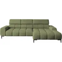 Domo DomoHome Canapé d'angle rembourré en L Côté droit | 177x270 cm | Canapé d'angle avec fonction sommeil Canapé-lit Petite 3 places Appuie-têtes réglables Assise réglable | Frêne