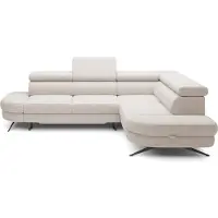 Domo CANAPE OTIS en L, fonction sommeil, appuie-têtes réglables, en tissu AURORA, coussins de dossier amovibles, indépendant, DROITE 218x276x97 cm Beige