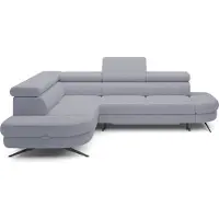 Domo CANAPE OTIS en L, fonction sommeil, appuie-têtes réglables, en tissu AURORA, coussins de dossier amovibles, indépendant, GAUCHE 276x218x97 cm Light Grey