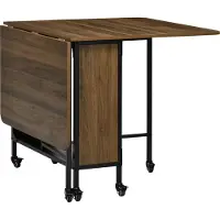 Youjia Table à manger pliante et mobile pour 6 personnes, avec tablette de rangement, pour petits espaces, charge maximale de 50 kg, 130 x 80 x 74 cm, marron clair
