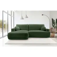 Domo DomoHome Canapé d'angle FUEGO 260x168 cm Vert Côté gauche Avec fonction sommeil 140x240 cm, Design scandinave, Canapé-lit Avec sommier, Tissu Bubble, Canapé moderne Pour le salon